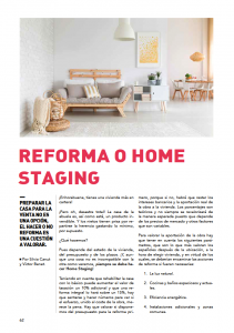Revista Inmobiliarios, artículo sobre reforma o home staging Hoja 1