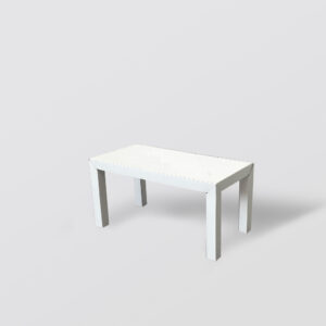 Table basse blanche en carton avec pieds conçu pour Home Staging