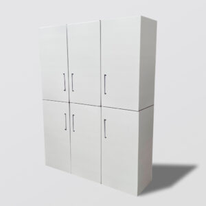 Armoire six blocs en carton avec poignées en métal pour Home Staging